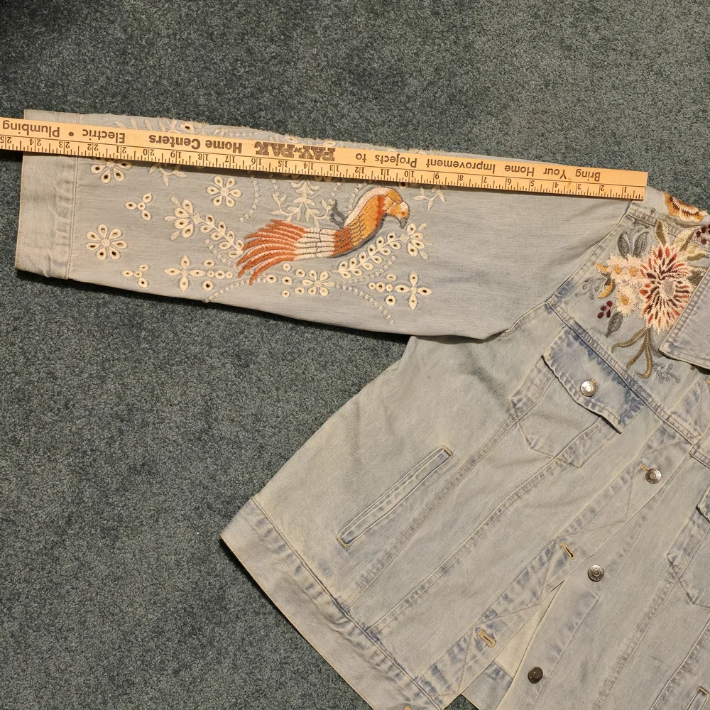 Johnny Was Denim Jacket with Floral Embroidery - Picture 9 of 9